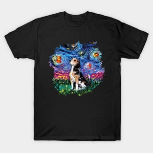 Beagle Night with border T-Shirt